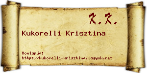 Kukorelli Krisztina névjegykártya